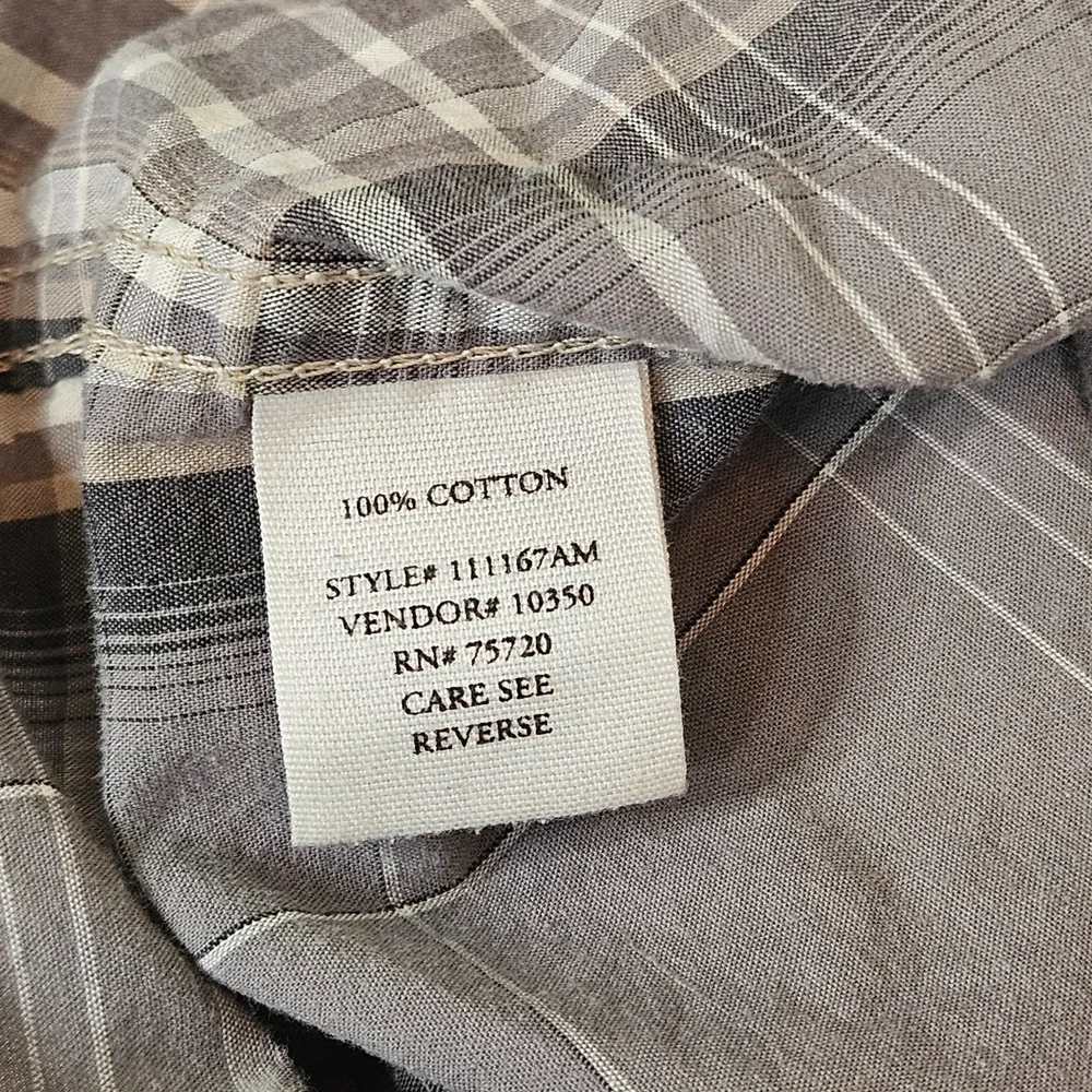 BKE‎ Button-Up Shirt Mens M Gray Plaid Long Sleeve Athletic Fit Flap Pockets